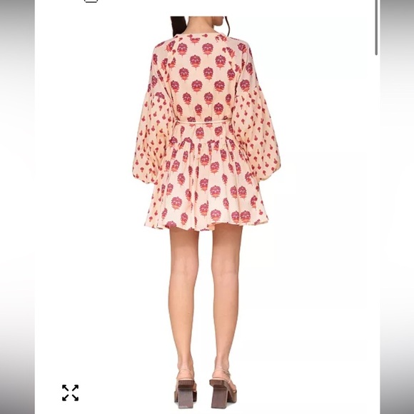 Avec Les Filles mixed-print mini dress with puff sleeves Woman’s 14 - Picture 2 of 2